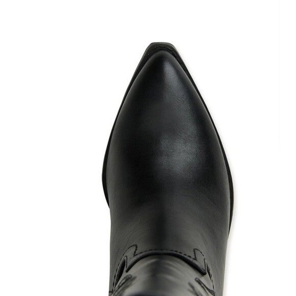 NEW WITH TAGS Sz 6 Madden NYC Western Boots Black Tall Embroidered Block Heel‎ - Picture 3 of 10